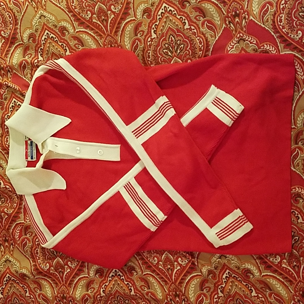 Vintage Sweater, White Stag, Men's XL, red/white